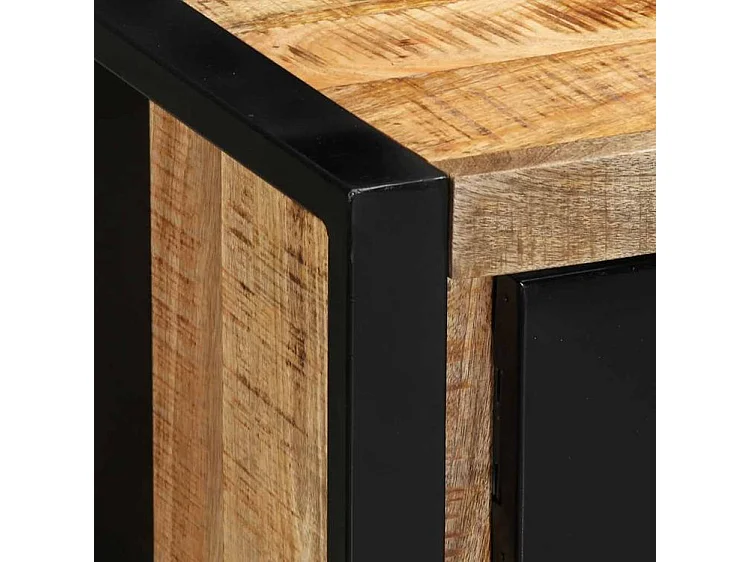 Meuble TV 100x30x35 bois massif de manguier brut