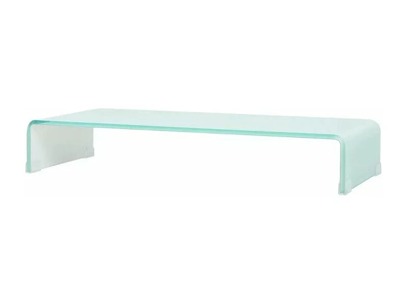 Meuble TV verre trempé blanc Martial L 70