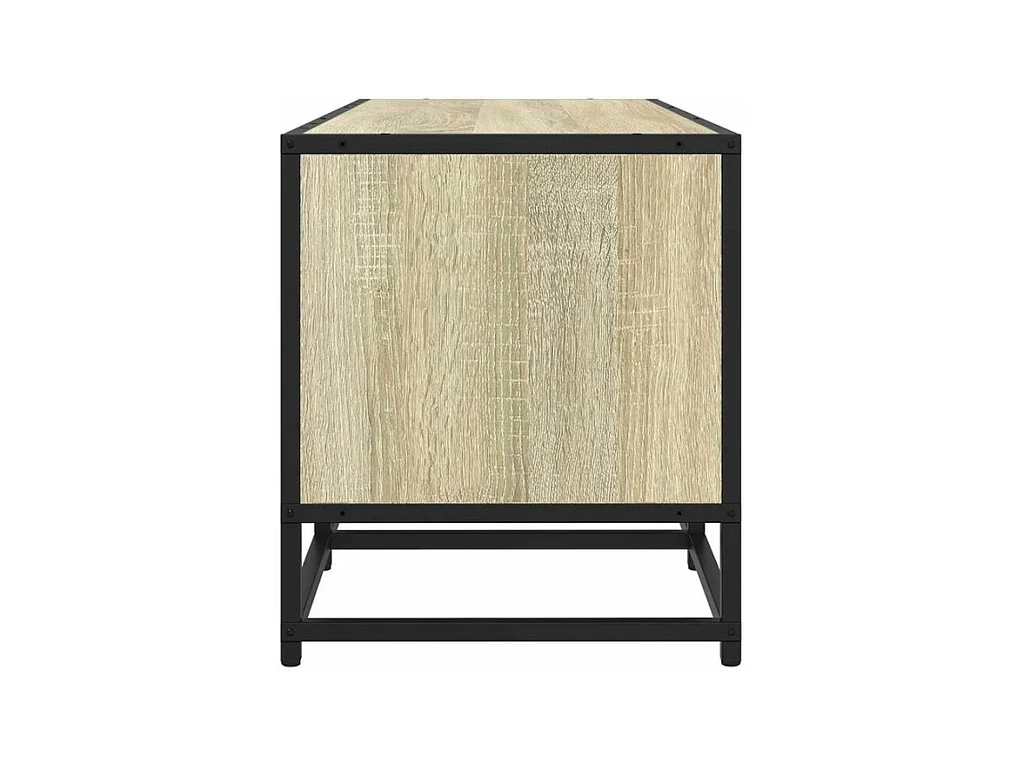 Meuble TV chêne sonoma 160x35x41 bois d'ingénierie et métal