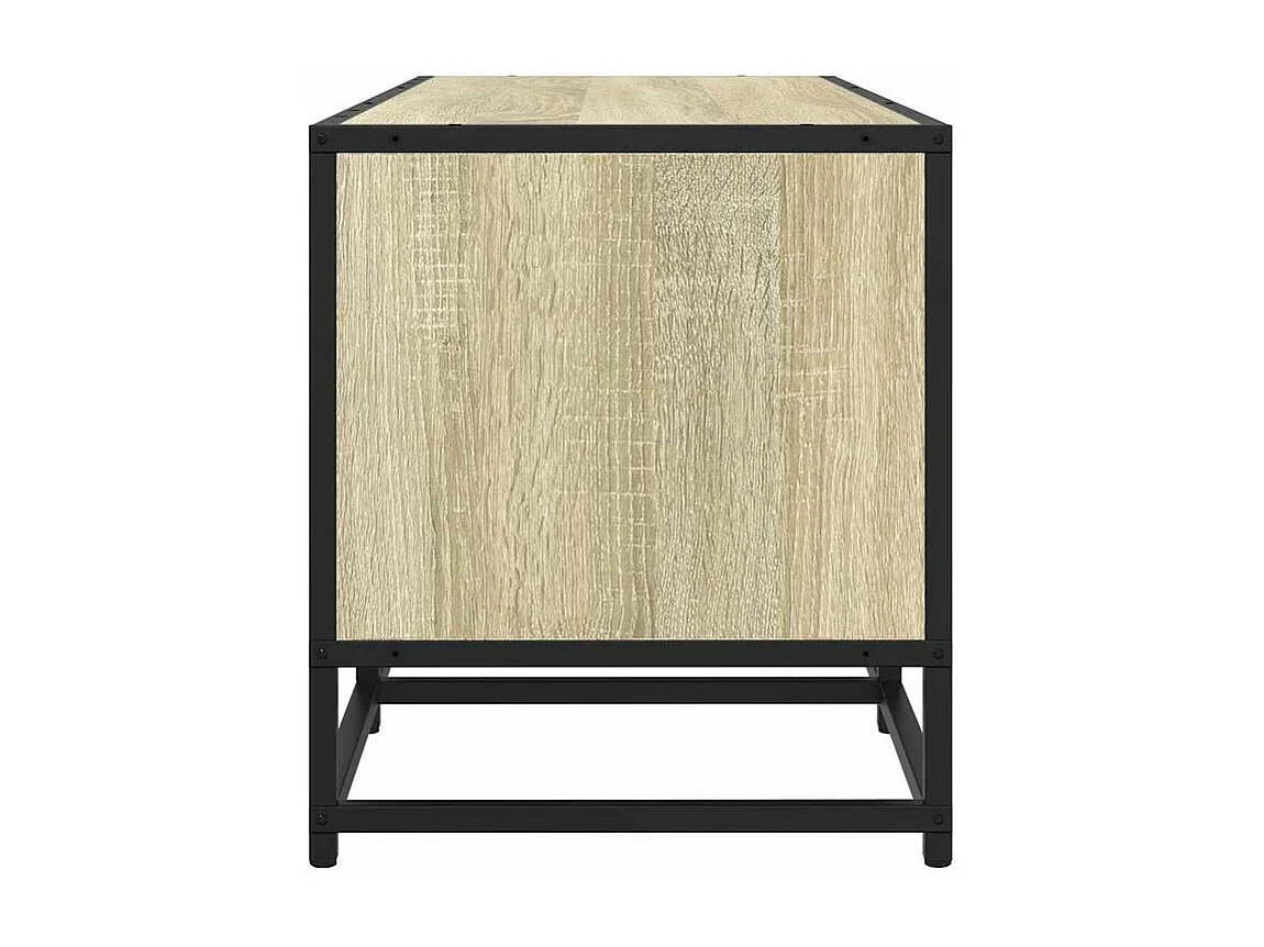 Meuble TV chêne sonoma 160x35x41 bois d'ingénierie et métal