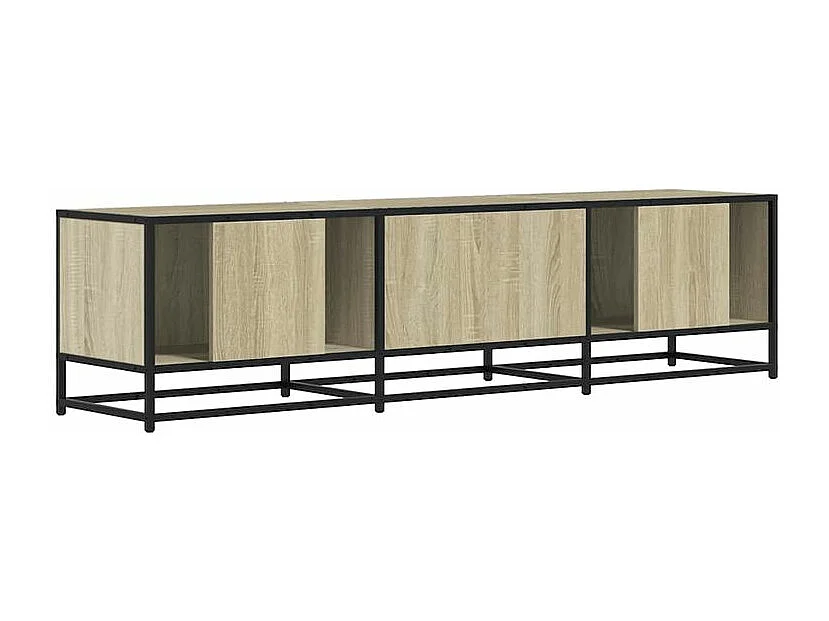 Meuble TV chêne sonoma 160x35x41 bois d'ingénierie et métal