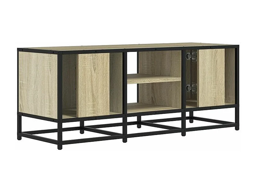 Meuble TV chêne sonoma 100x35x41 bois d'ingénierie et métal