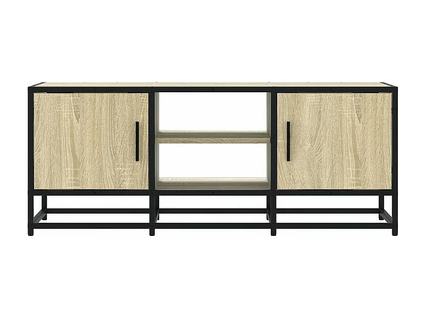 Meuble TV chêne sonoma 100x35x41 bois d'ingénierie et métal