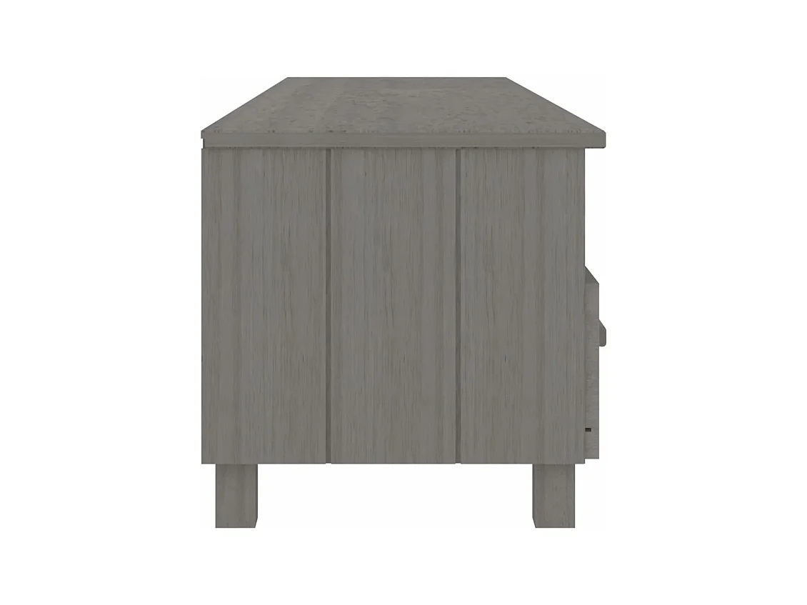 Meuble TV HAMAR Gris clair 158x40x40 Bois massif de pin