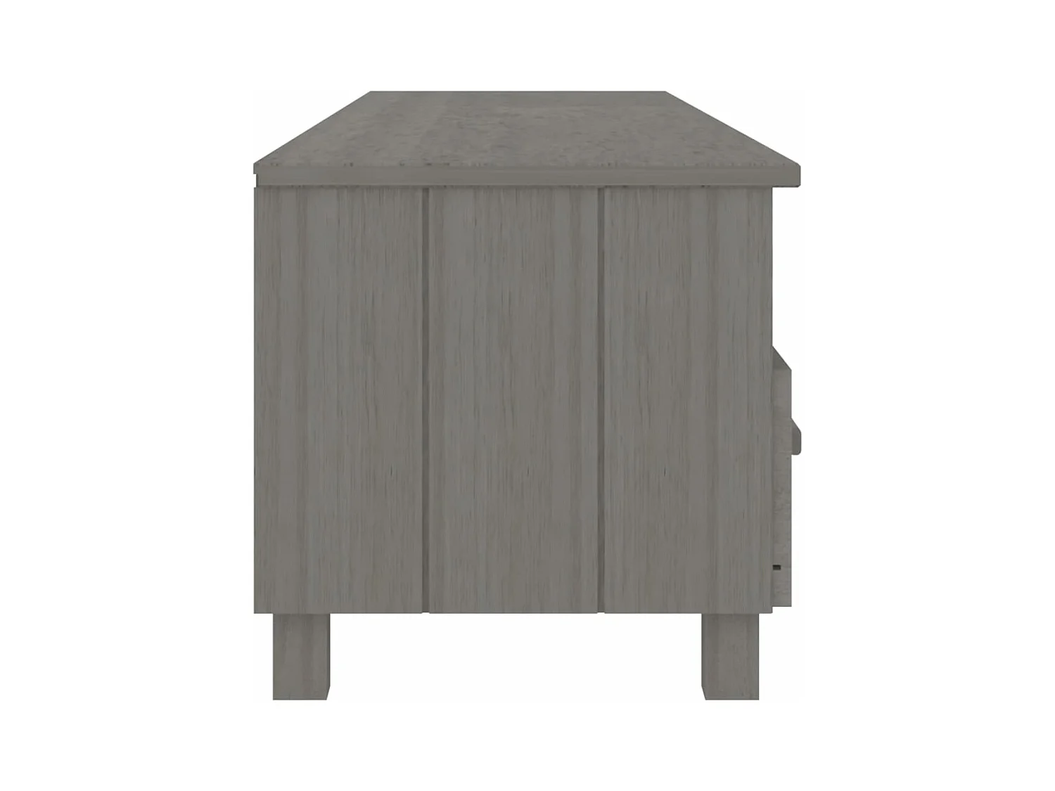 Meuble TV HAMAR Gris clair 158x40x40 Bois massif de pin