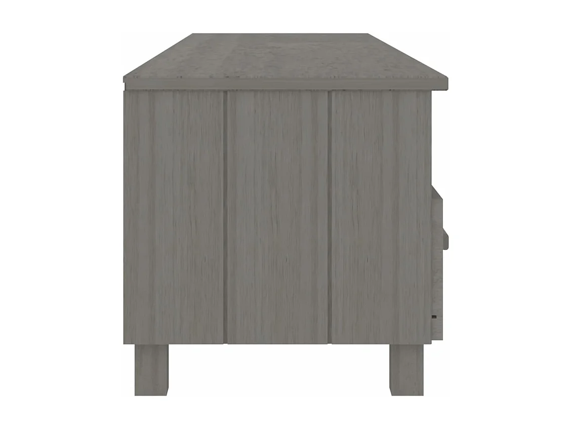 Meuble TV HAMAR Gris clair 158x40x40 Bois massif de pin