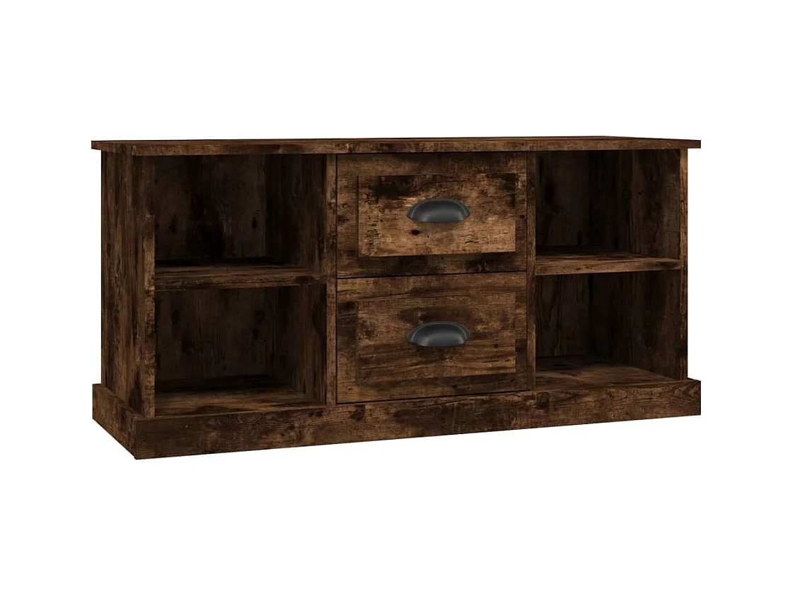 Meuble TV chêne fumé 99,5x35,5x48 bois d'ingénierie