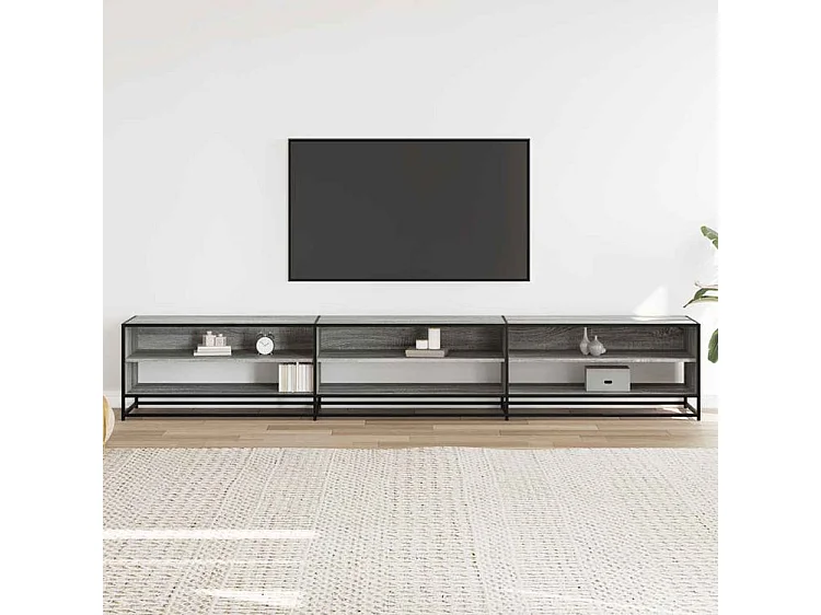 Meuble TV sonoma gris 270x40x46 bois d'ingénierie