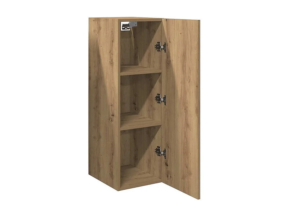 Meuble TV chêne artisanal 30,5x30x90 bois d'ingénierie