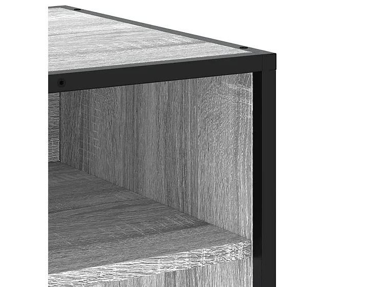 Meuble TV sonoma gris 91x40x46 bois d'ingénierie et métal