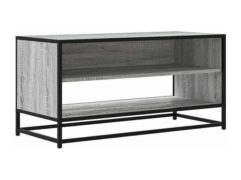 Meuble TV sonoma gris 91x40x46 bois d'ingénierie et métal
