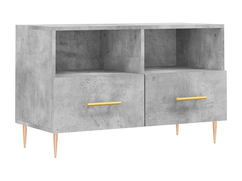 Meuble TV Gris béton 80x36x50 Bois d'ingénierie