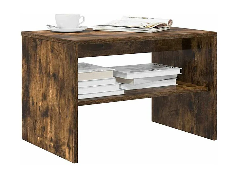 Meuble TV chêne fumé 60x40x40 bois d'ingénierie