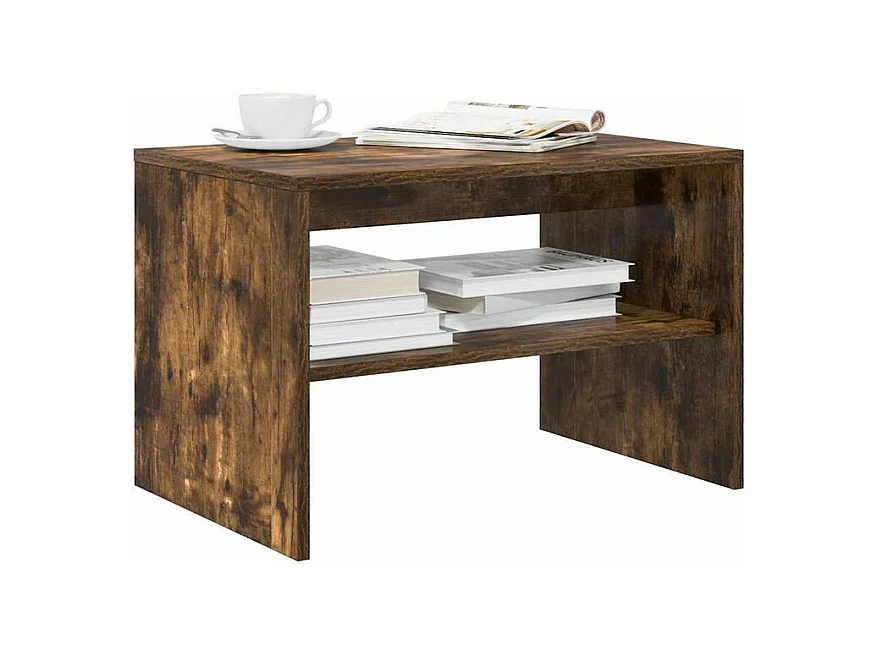 Meuble TV chêne fumé 60x40x40 bois d'ingénierie