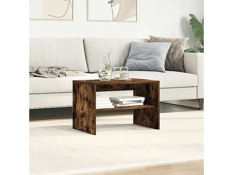 Meuble TV chêne fumé 60x40x40 bois d'ingénierie