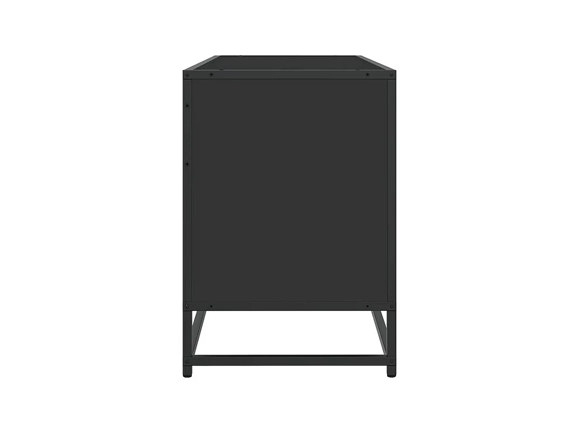 Meuble TV noir 150x35x41 bois d'ingénierie et métal