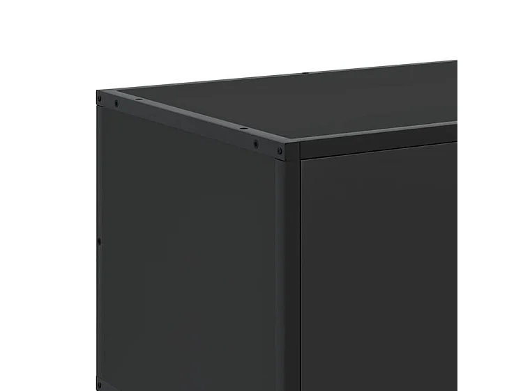 Meuble TV noir 150x35x41 bois d'ingénierie et métal