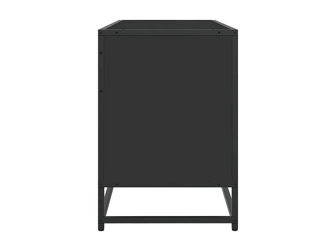 Meuble TV noir 150x35x41 bois d'ingénierie et métal