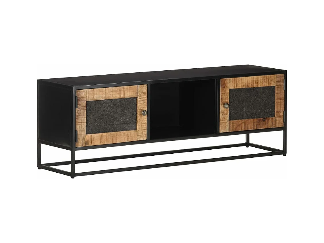 Meuble TV 120x30x40 Bois de manguier brut 7