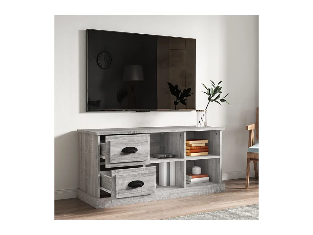 Meuble TV sonoma gris 102x35,5x47,5 bois d'ingénierie