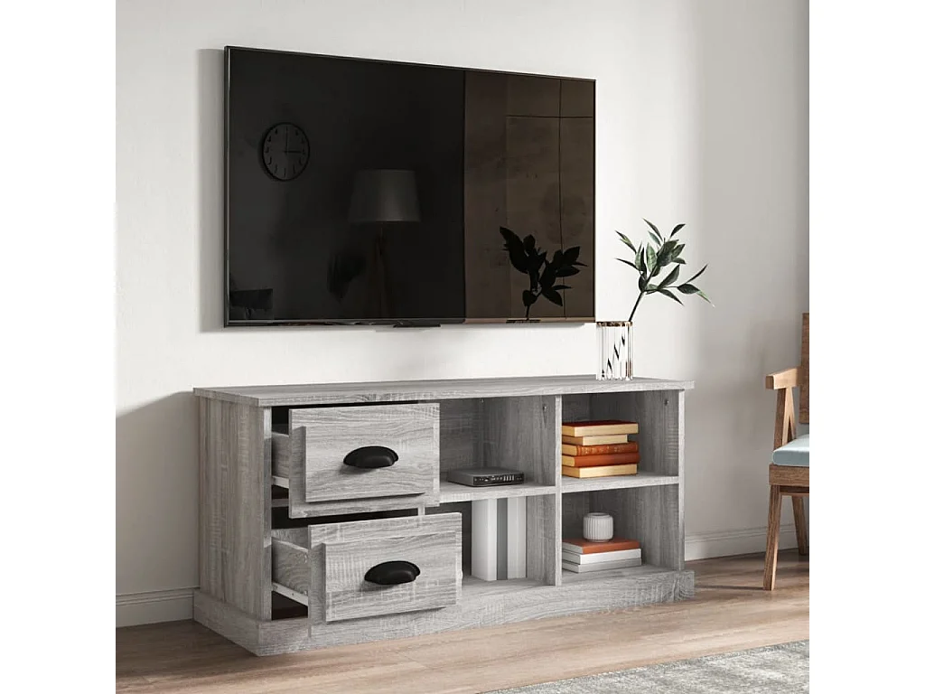 Meuble TV sonoma gris 102x35,5x47,5 bois d'ingénierie