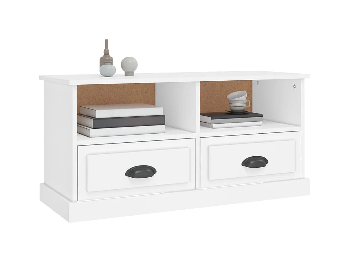 Meuble TV blanc 93x35,5x45 bois d'ingénierie