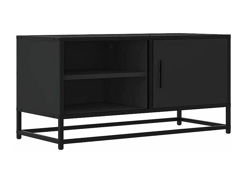 Meuble TV noir 80x34,5x40 bois d'ingénierie et métal