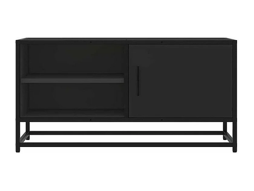 Meuble TV noir 80x34,5x40 bois d'ingénierie et métal