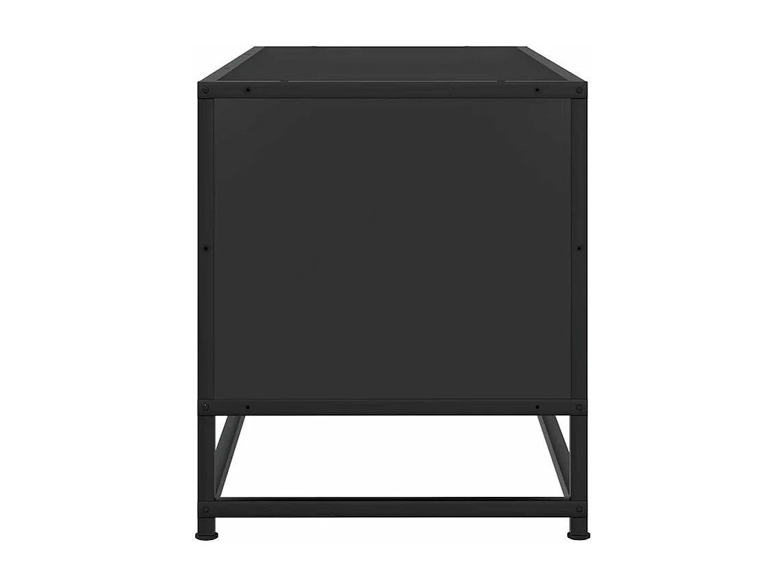 Meuble TV noir 80x34,5x40 bois d'ingénierie et métal