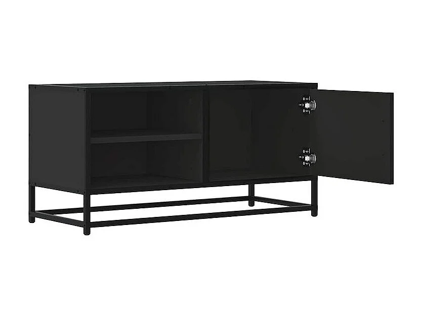 Meuble TV noir 80x34,5x40 bois d'ingénierie et métal