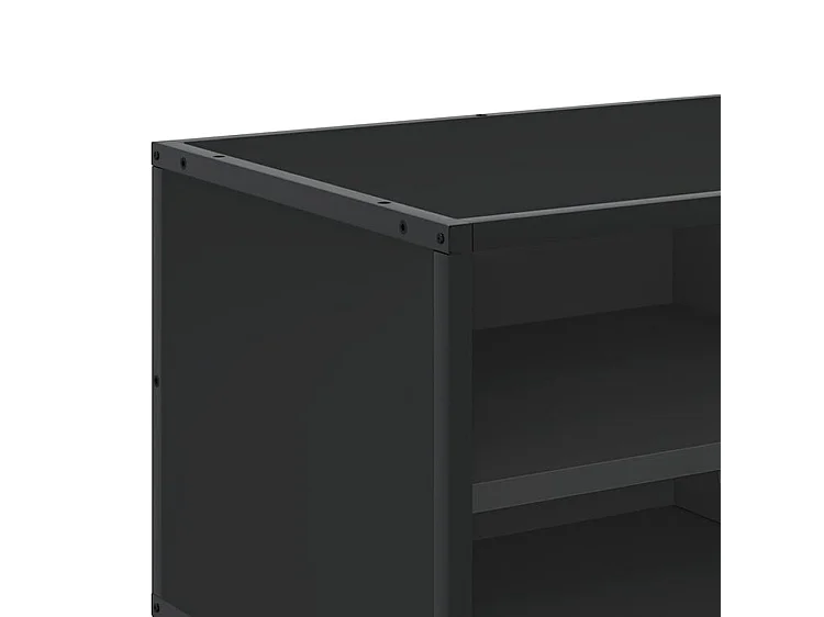 Meuble TV noir 80x34,5x40 bois d'ingénierie et métal