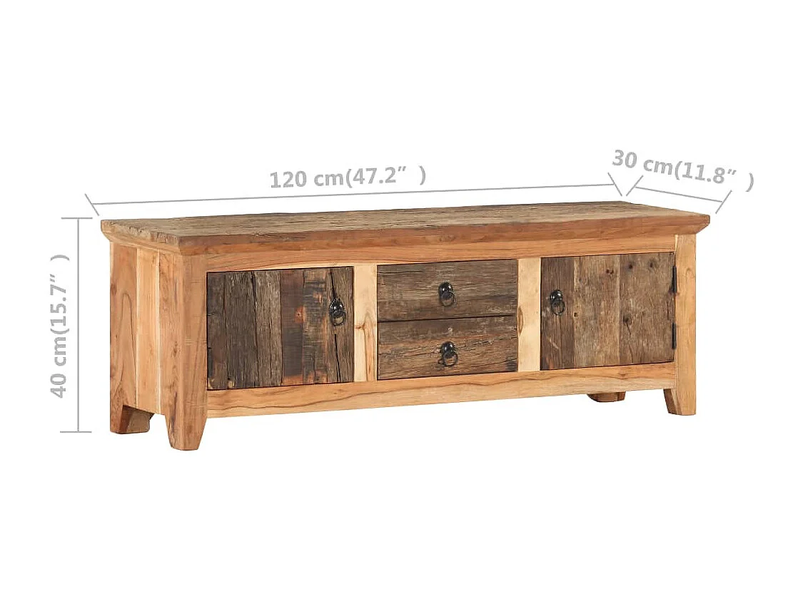 Meuble TV 120x30x40 Bois d'acacia et de récupération massif