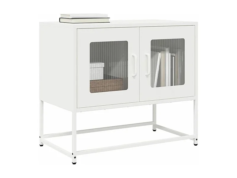 Meuble TV blanc 68x39x60,5 acier laminé à froid