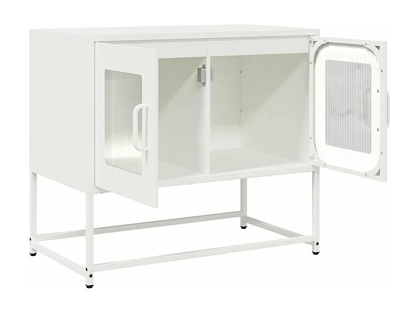 Meuble TV blanc 68x39x60,5 acier laminé à froid