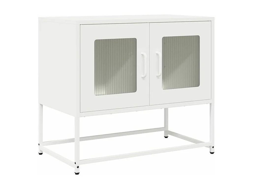 Meuble TV blanc 68x39x60,5 acier laminé à froid