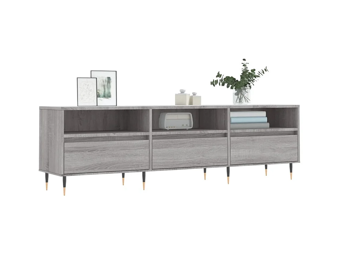 Meuble TV sonoma gris 150x30x44,5 bois d'ingénierie