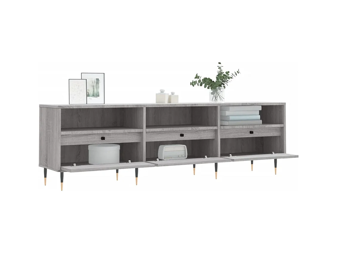 Meuble TV sonoma gris 150x30x44,5 bois d'ingénierie