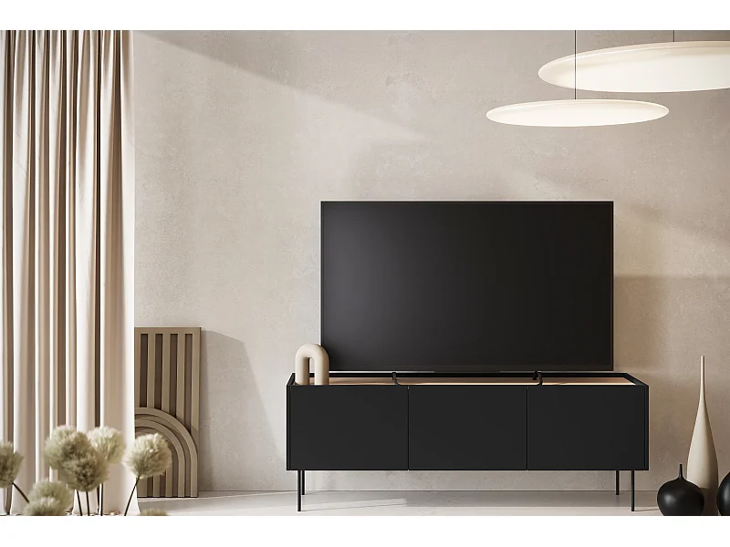 Móvel TV 3 portas com pé metálico 170x60 cm