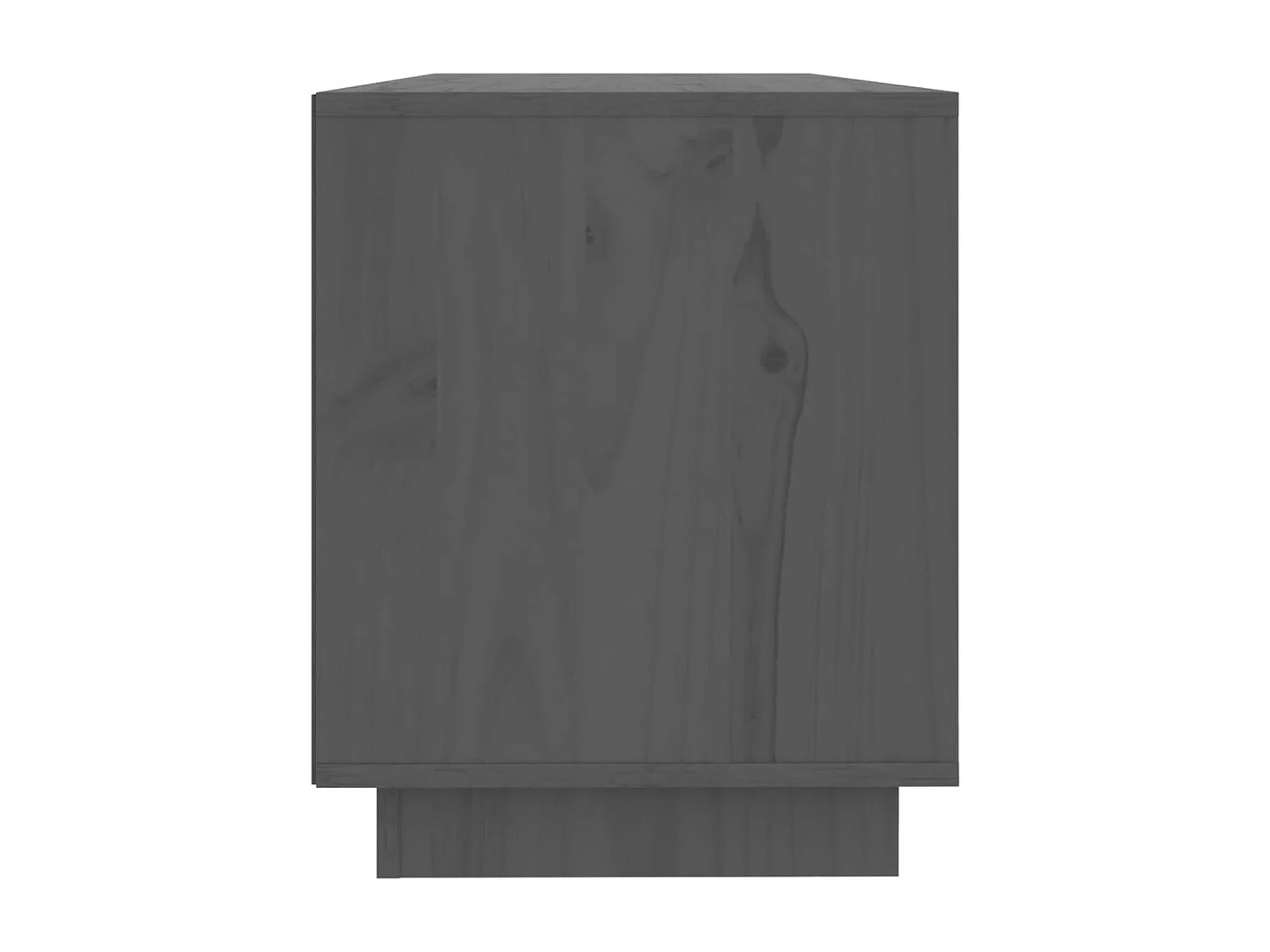 Meuble TV Gris 110,5x35x44 Bois de pin massif