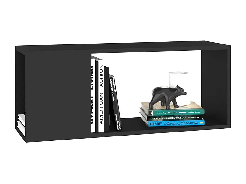 Meuble TV Noir 80x24x32