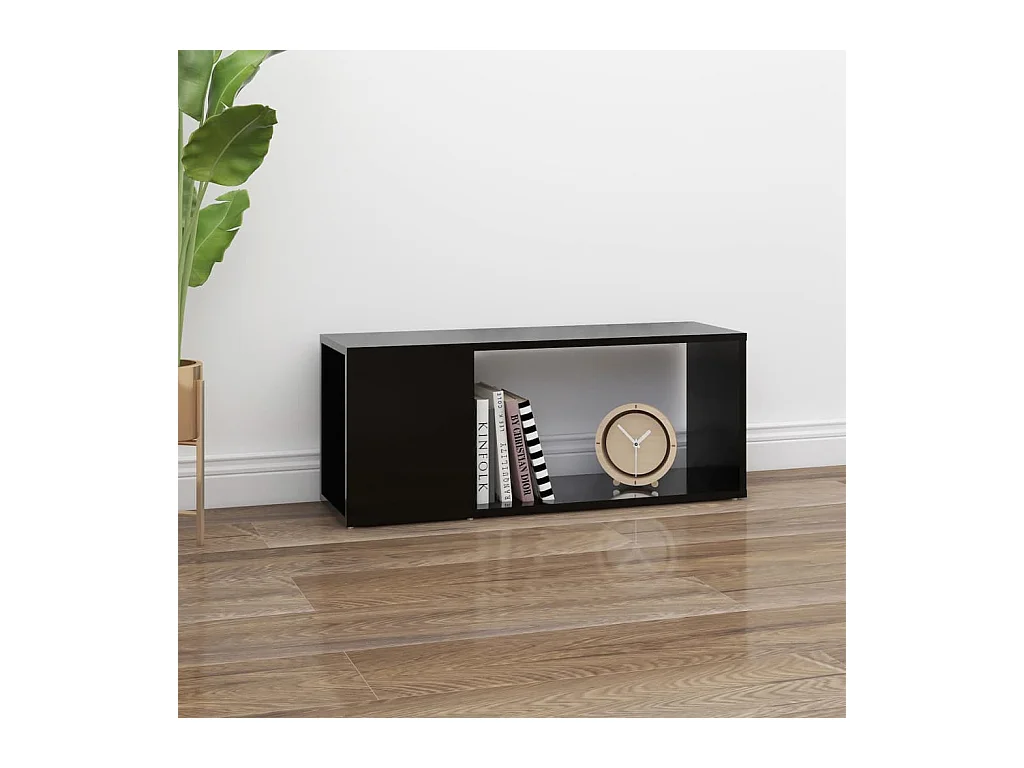 Meuble TV Noir 80x24x32