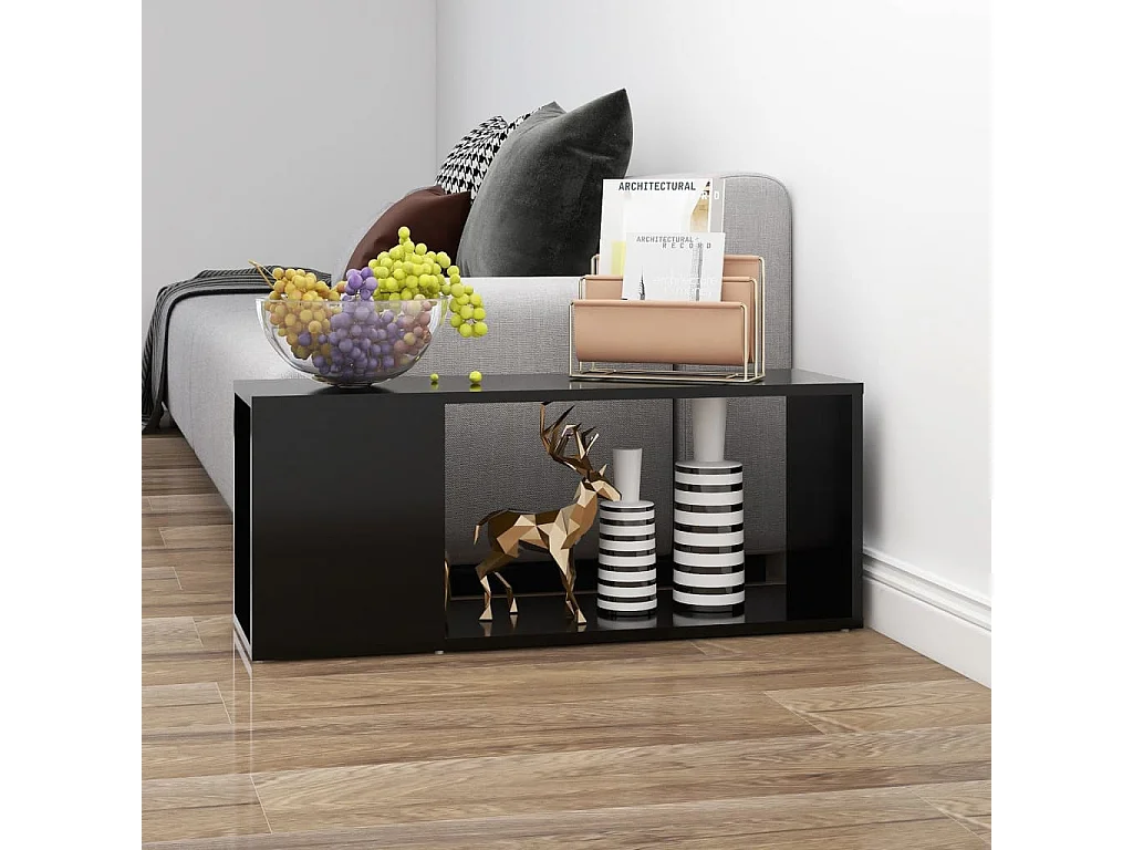 Meuble TV Noir 80x24x32