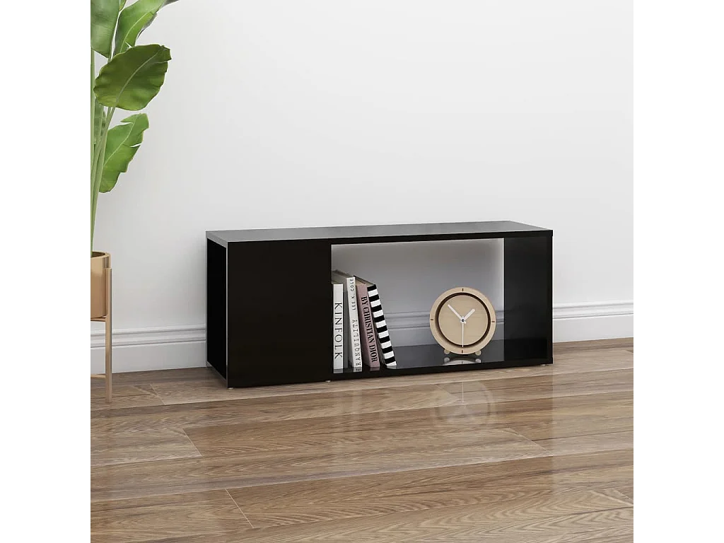 Meuble TV Noir 80x24x32