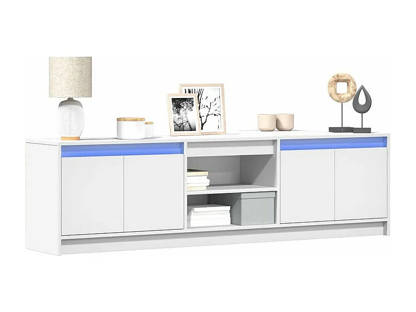 Meuble TV avec LED blanc 180x34x50 bois d'ingénierie