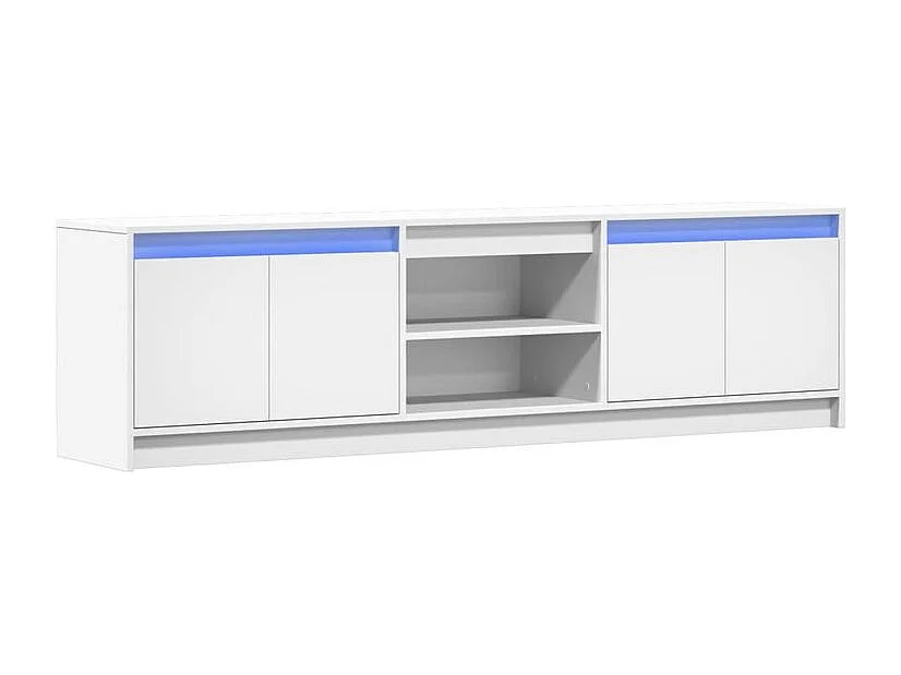 Meuble TV avec LED blanc 180x34x50 bois d'ingénierie