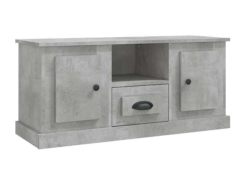 Meuble TV gris béton 100x35,5x45 bois d'ingénierie