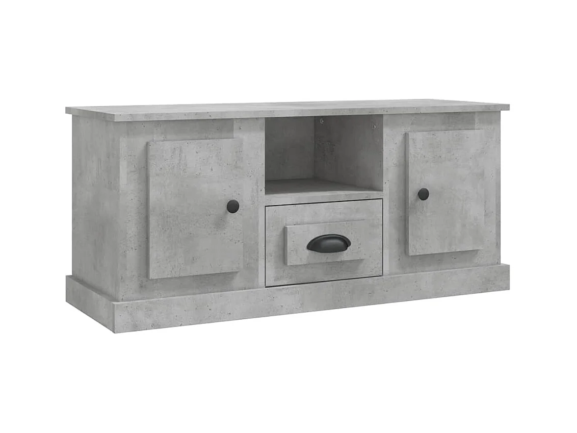 Meuble TV gris béton 100x35,5x45 bois d'ingénierie