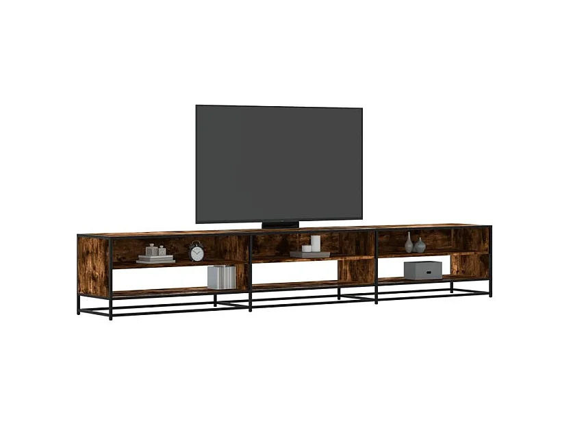 Meuble TV chêne fumé 270x40x46 bois d'ingénierie
