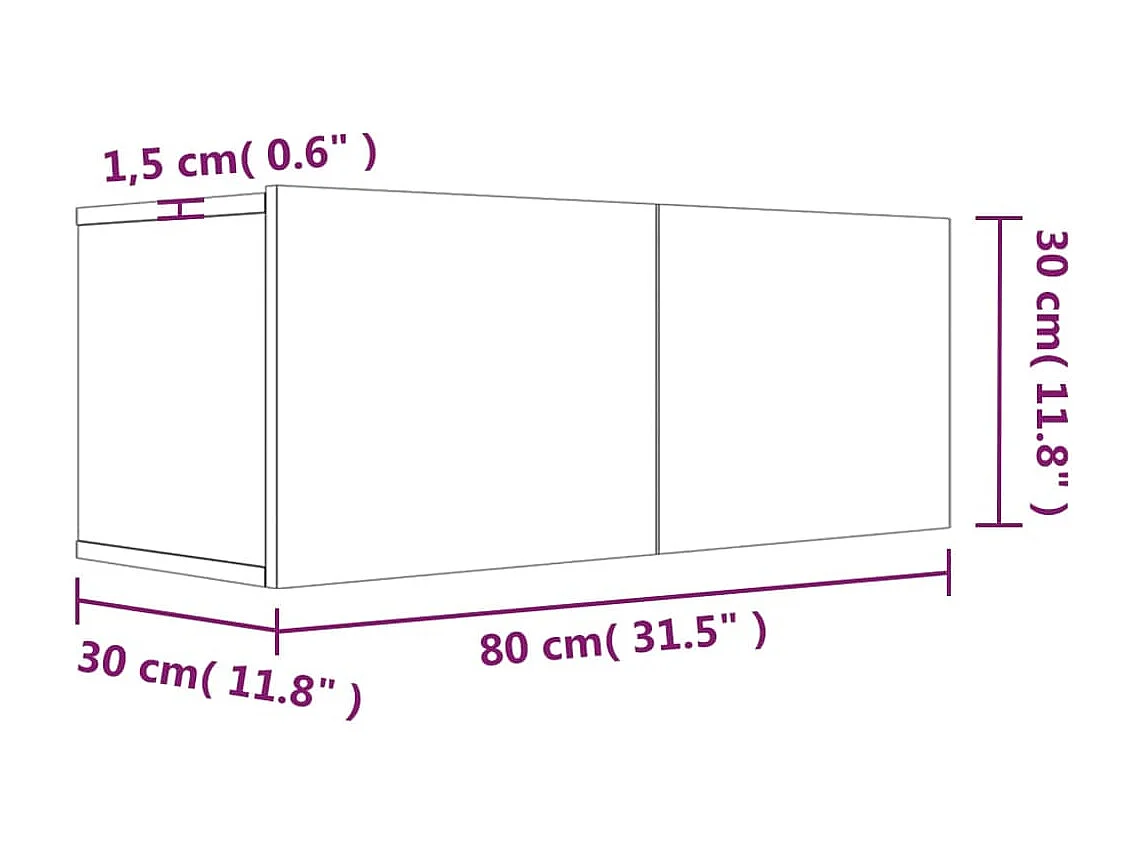 Meuble TV Sonoma gris 80x30x30 Bois d'ingénierie