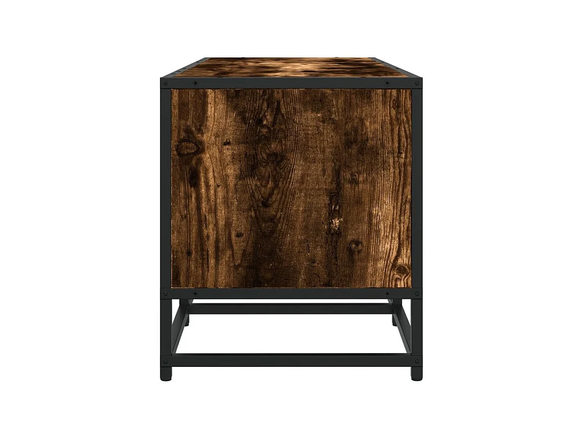 Meuble TV chêne fumé 180x35x41 bois d'ingénierie